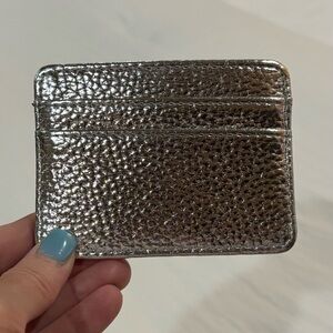 Silver Metallic Card and Cash Holder